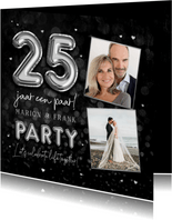 25 jaar getrouwd jubileumfeest zilver krijtbord hartjes foto