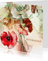 Beterschapkaart kleurrijk bouquet vintage