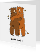 Beterschapskaart dikke knuffel beren 