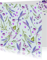 Bloemenkaart lavendel zomer