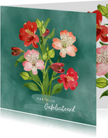 Bloemenkaart met boeket Alstroemeria