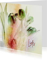 Bloemenkaart tulpen aquarel
