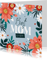 Blumenkarte Muttertag 'Best mom ever'