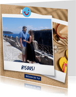 Carte de vacances avec votre photo et bisous de - plage