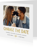 Change the date trouwkaart goud foto tijdlijn