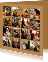  Collagekaart fotocollage vierkant met 16 foto's