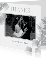 Dankeskarte 'Thanks' Foto und Eukalyptus Silber