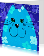Dierenkaart blauwe kat