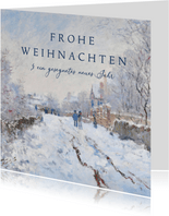 Duitse kerstkaart van schilderij winterlandschap