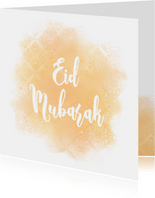 Eid Mubarak kaart met patroon en waterverf