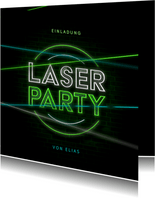 Einladung Laserparty Laserstrahlen grün