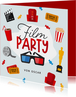 Einladungskarte zur Filmparty 3D-Brille
