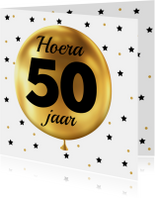 Felicitatie 50 jaar Ballon goud
