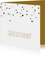 Felicitatie-Confetti,goud,zwart
