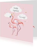 Felicitatie flamingo geboorte