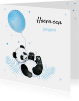 Felicitatie geboorte jongen pandabeertje ballon