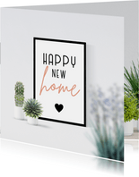 Felicitatie happy new home poster en planten