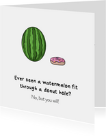 Felicitatie zwanger watermelon donut
