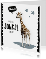 Felicitatiekaart geboorte zoon giraffe Frysk