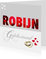 Felicitatiekaart huwelijk Robijn