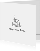 Felicitatiekaart nieuwe woning met geïllustreerd huisje