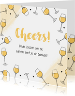 Felicitatiekaart witte wijn cheers algemeen