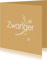 Felicitatiekaart - Zwanger - flowers