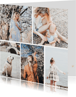 Fotokaart collage met 5 foto's vierkant