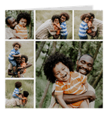 Fotokaart vierkant met collage van 6 foto's