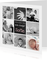 Geboortekaartje hip foto collage