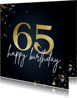 Geburtstagskarte 65 Jahre dunkelblau
