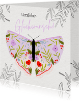 Geburtstagskarte lila Schmetterling