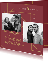 Geregistreerd partnerschap stijlvol goud hartjes foto's