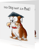Geslaagd kaart bulldog - Deze dog heeft zijn bul!