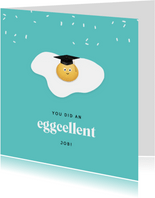 Geslaagd kaart eggcellent goed gedaan humor grappig ei