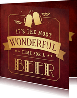 Grappige kerstkaart - Wonderful time for a beer