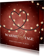 Grußkarte Weihnachten Lichterkette 'Warme Festtage'