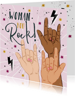 Grußkarte 'Woman, you rock'
