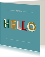 Hello - retro - zomaarkaart