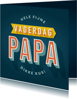 Hippe vaderdag kaart typografie hele fijne vaderdag papa