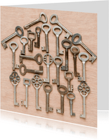 Huisje gemaakt van diverse sleutels