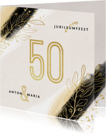 Jubileum uitnodiging 50 jaar goud verf stijlvol