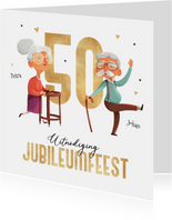 Jubileumkaart 50 jaar getrouwd humor oudjes