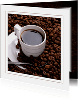 Kaart koffie en koffiebonen