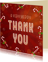 Kerst - bedankkaart merry thank you