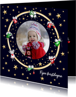 Kerst - foto kaart cirkel met mini engeltjes