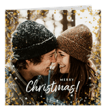 kerstkaart goudlook confetti foto sterretjes