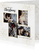 Kerstkaart goudlook foto collage