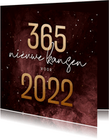 Kerstkaart stijlvol 365 nieuwe kansen voor 2022