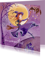 Kinderfeestje halloween verkleedfeestje heks en maan